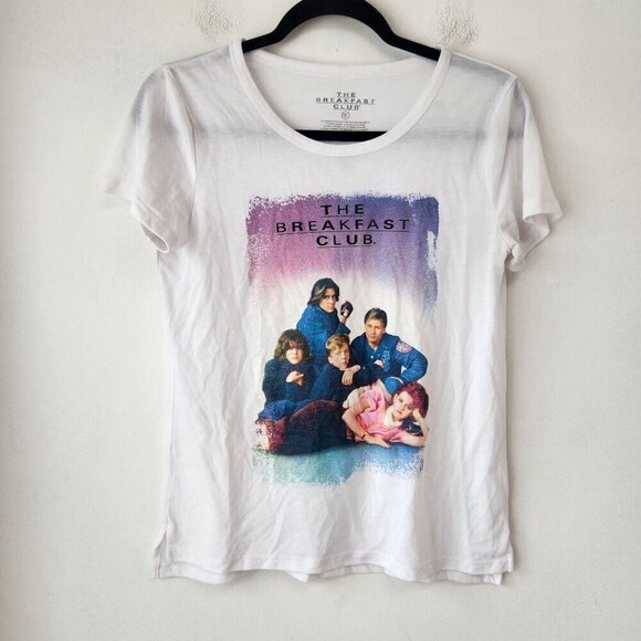 The Breakfast Club Tops - The Breakfast Club Graphic T-Shirt Slouchy Shirt 80s White Tee Women's M